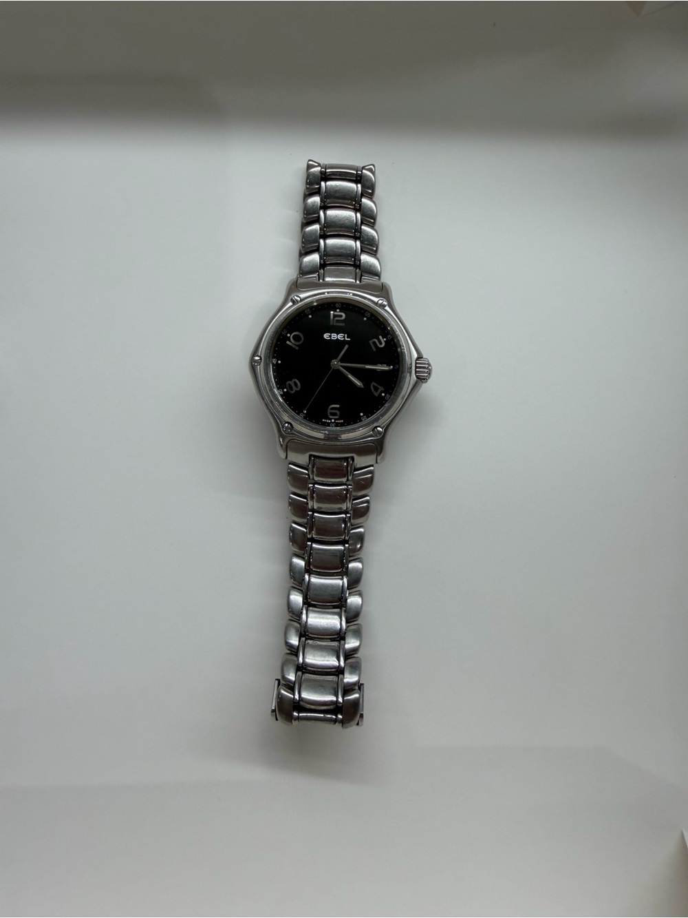 EBEL Classic Stainless Steel Men's Watch in Silver with Black Dial